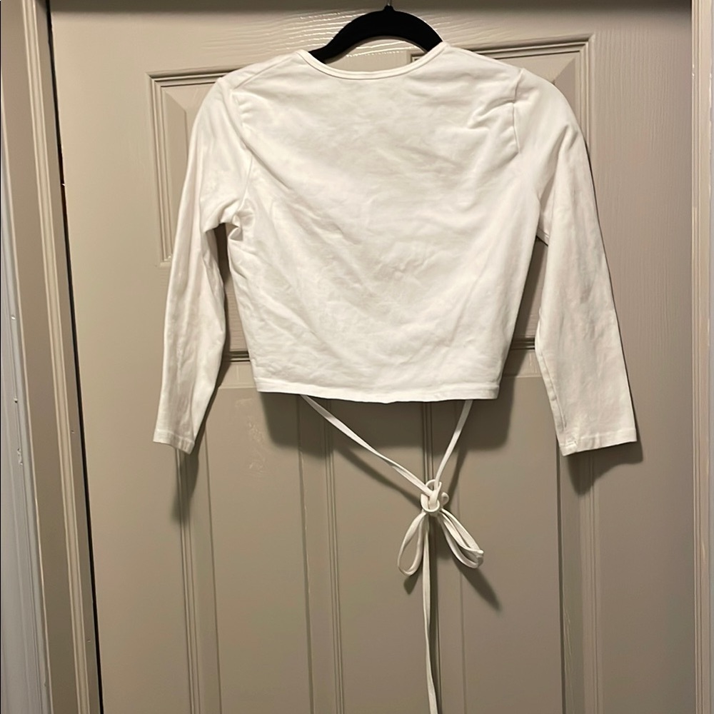 American Apparel White Wrap Top - Picture 8 of 9